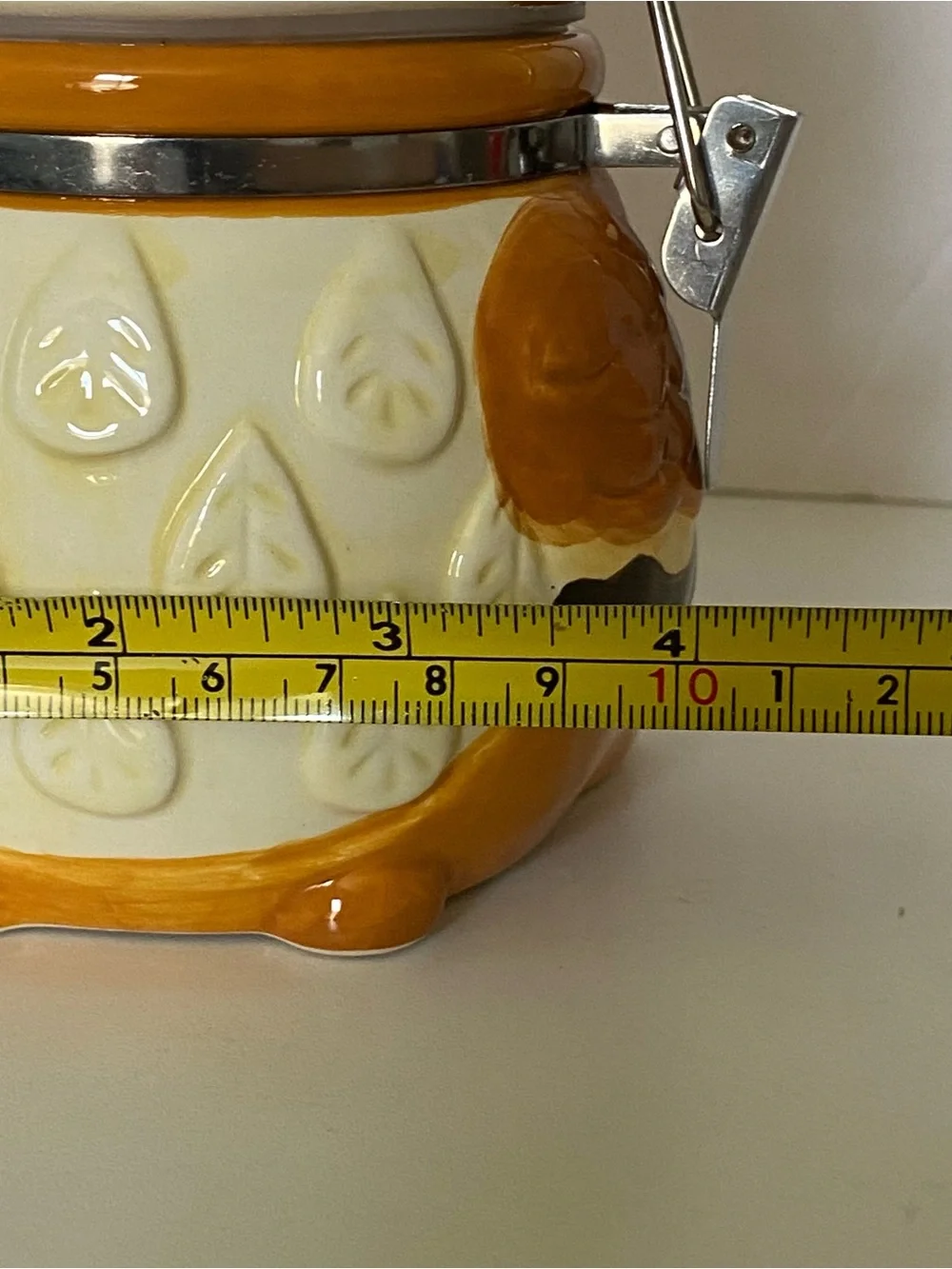 Owl Jar Canister Small Tea 6” X 4” Woodland Friends Ceramic Boston Traders Hinge